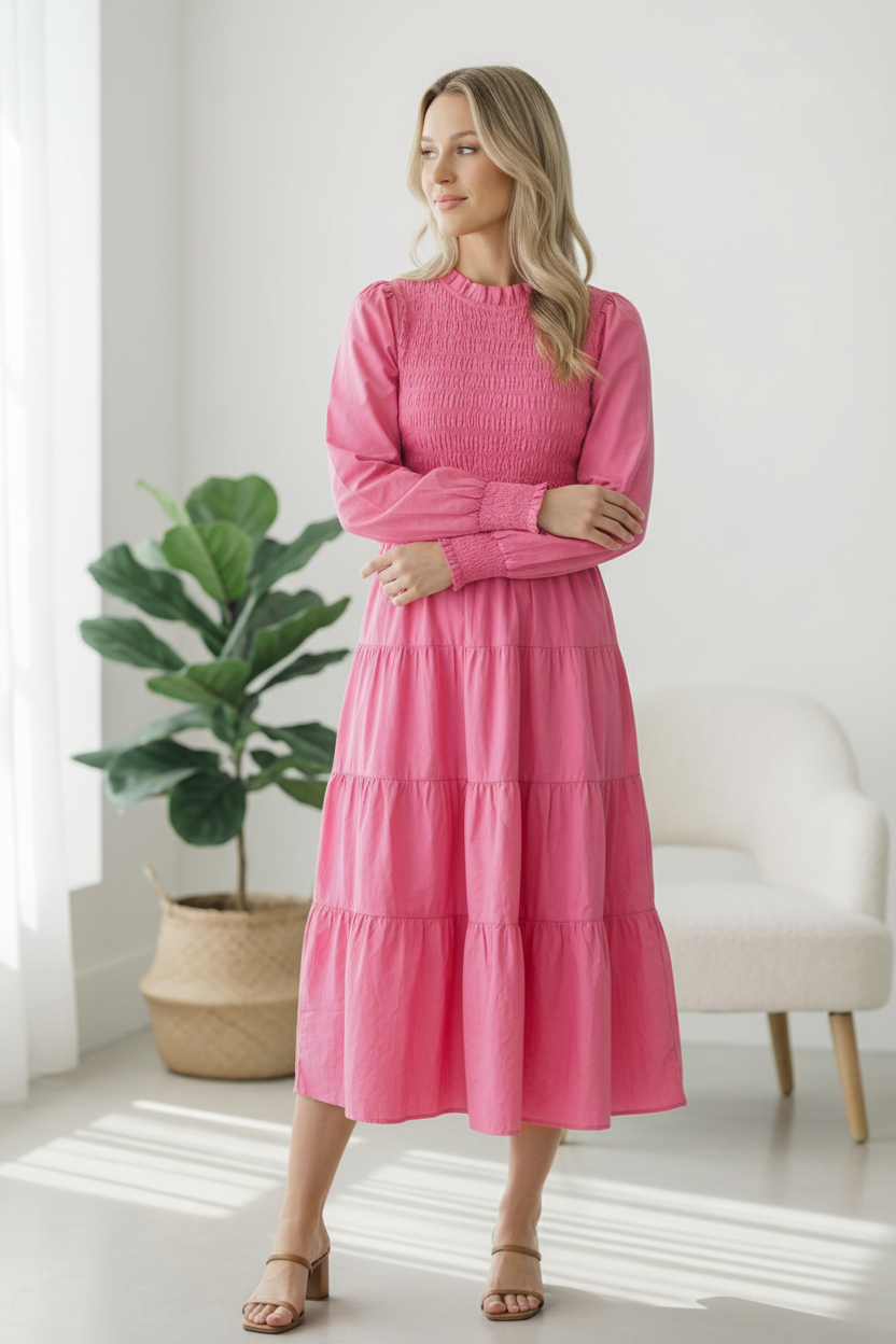 On a Sugar Rush Smocked Midi Dress - Charming Charlie