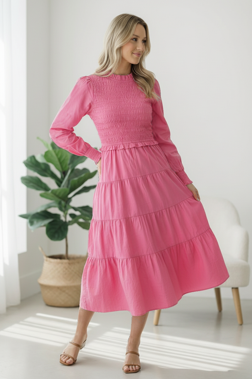 On a Sugar Rush Smocked Midi Dress - Charming Charlie