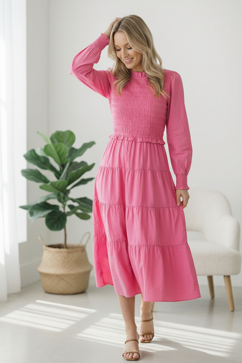 On a Sugar Rush Smocked Midi Dress - Charming Charlie