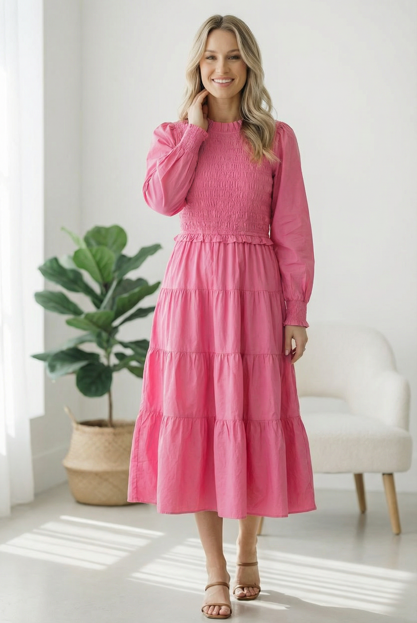 On a Sugar Rush Smocked Midi Dress - Charming Charlie