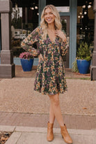 Forest Blooms Long Sleeve Mini Dress - Charming Charlie