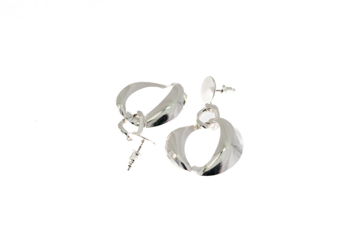 Post Earring Silver Geo Drop - Charming Charlie