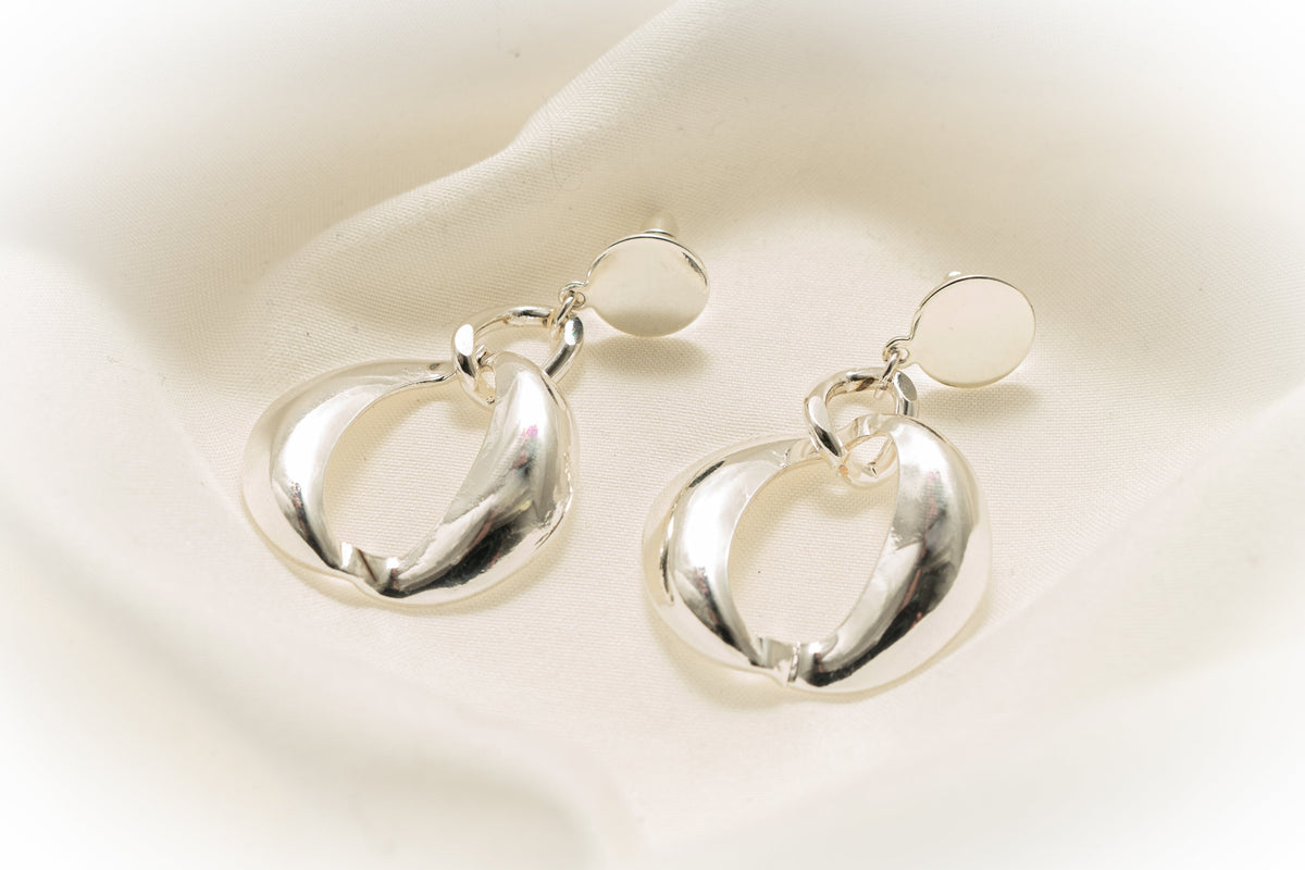 Post Earring Silver Geo Drop - Charming Charlie