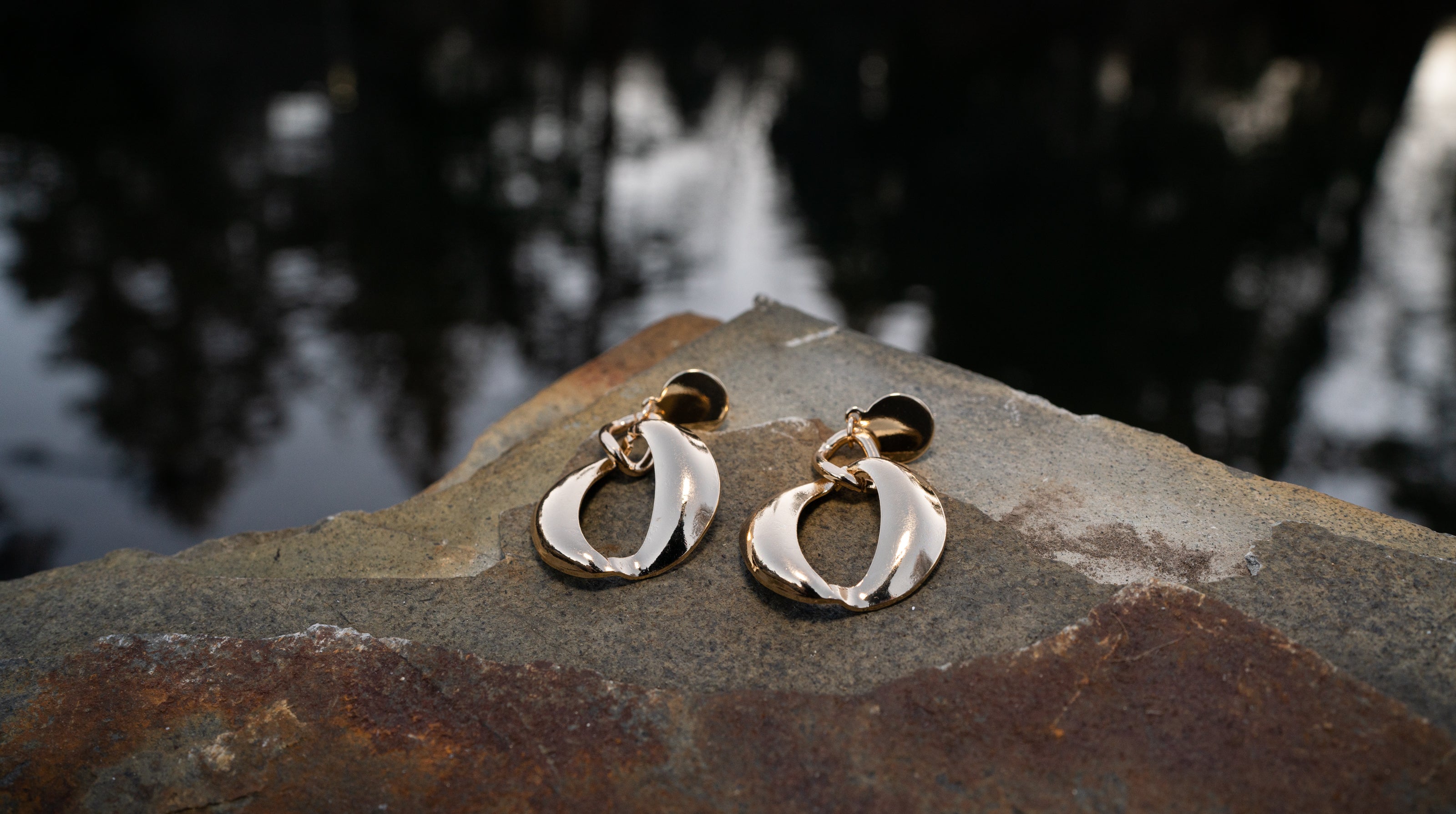 Post Earring Gold Geo Drop - Charming Charlie