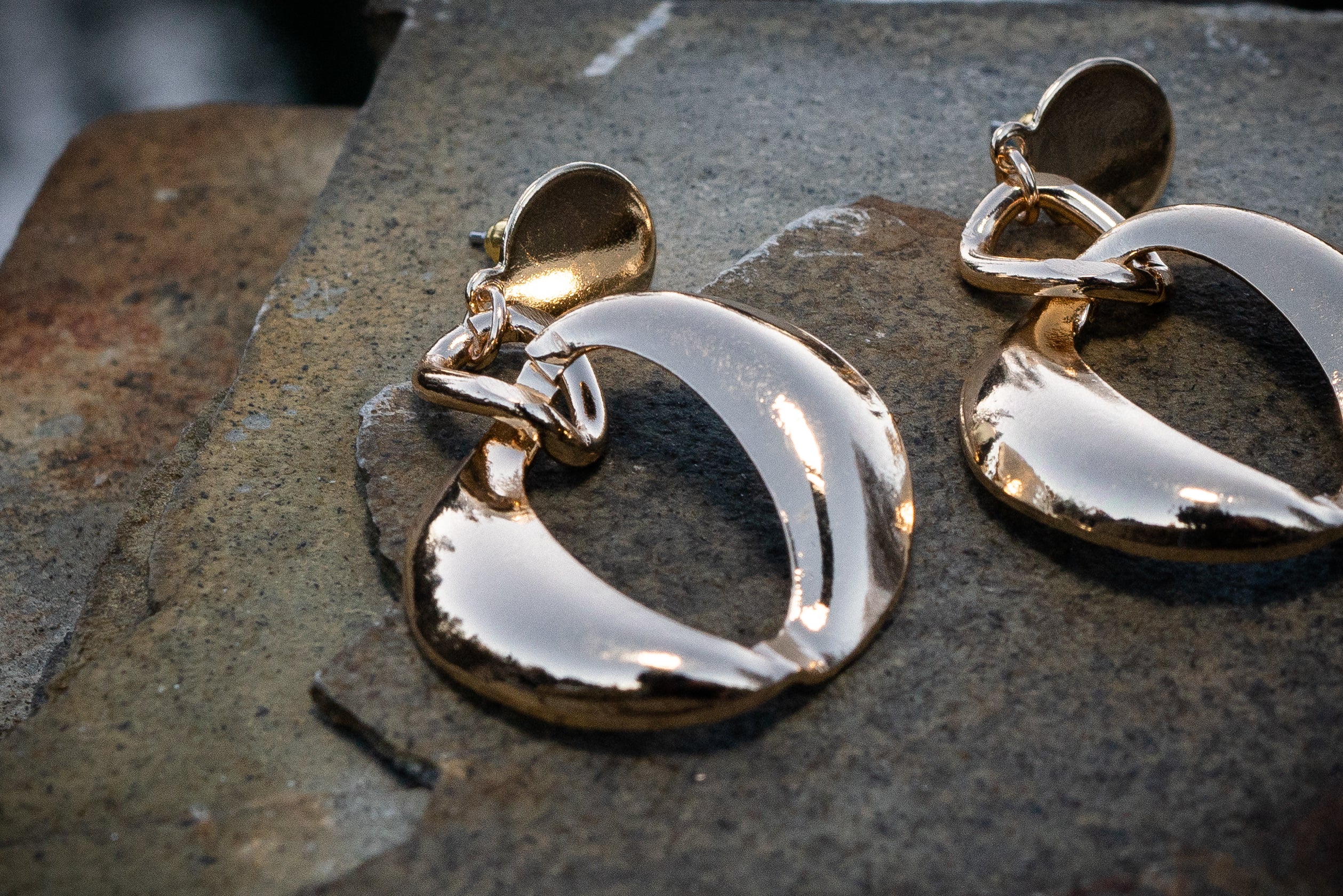 Post Earring Gold Geo Drop - Charming Charlie