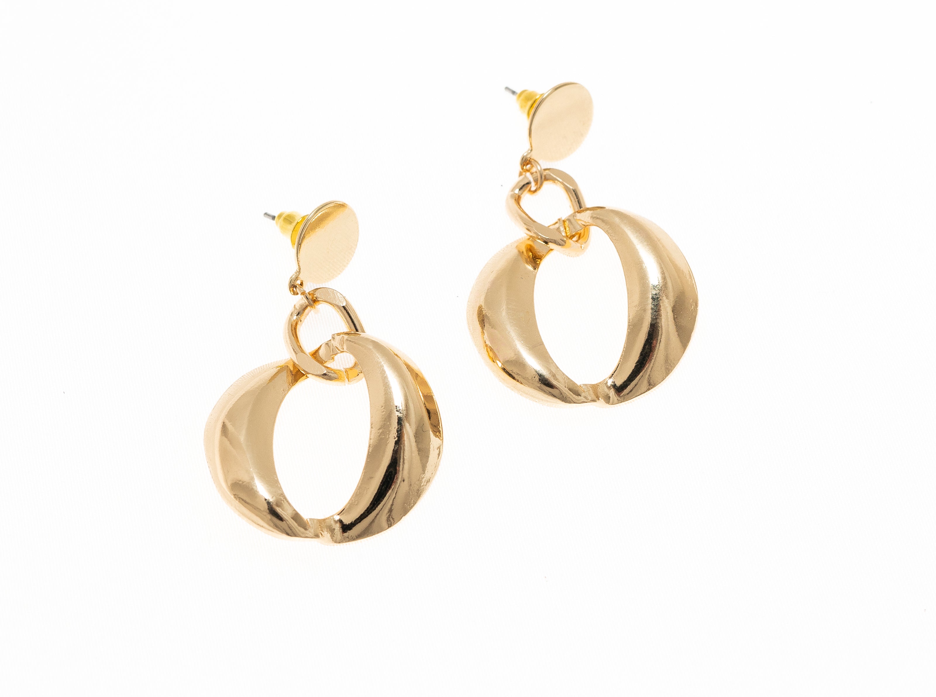 Post Earring Gold Geo Drop - Charming Charlie