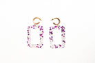 Post Earring With Lucite Color Splatter Rectangle Drop - Charming Charlie