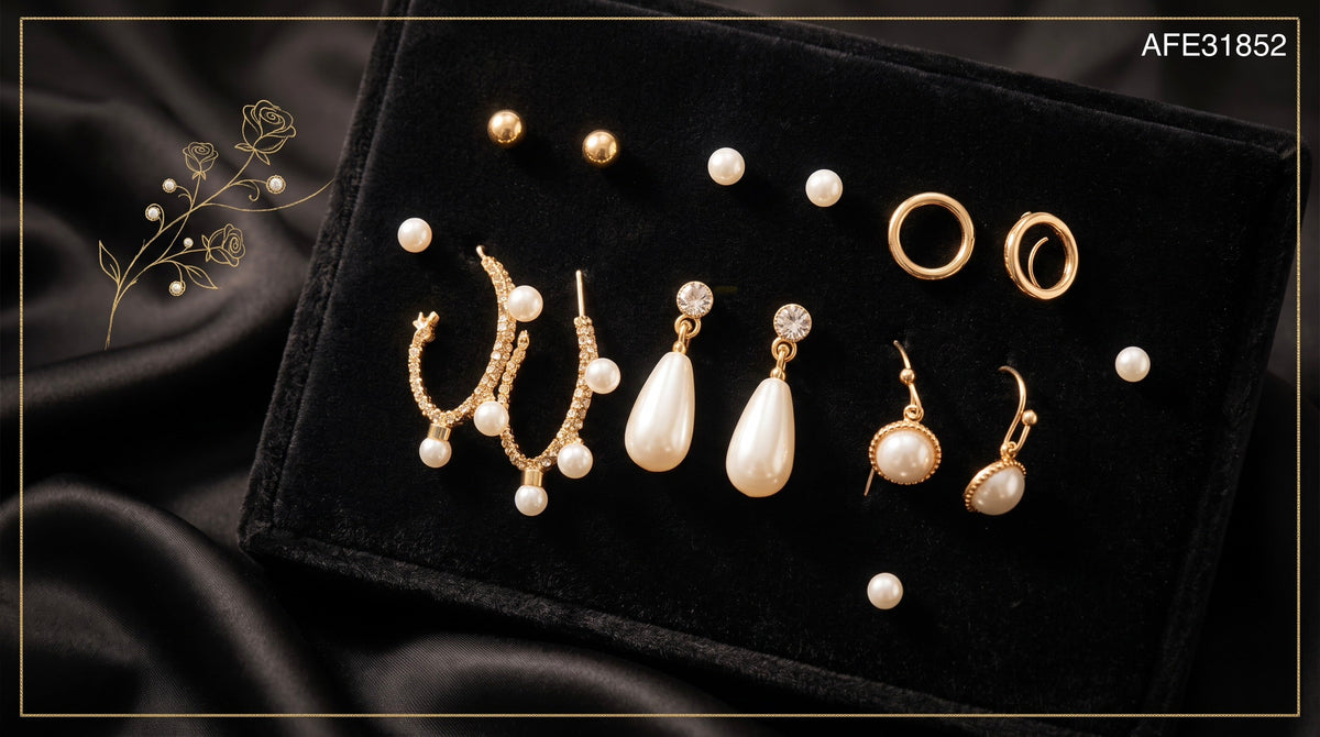 6 Pack Pearl Earring Set - Charming Charlie