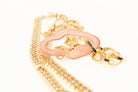 Two Row Chain Link Necklace With Lucite Purple Pendant - Charming Charlie