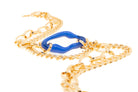 Two Row Chain Link Necklace With Lucite Blue Pendant - Charming Charlie