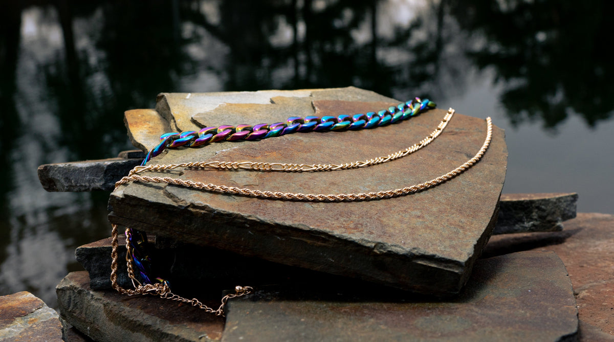 Three Row Chain Link Necklace - Charming Charlie