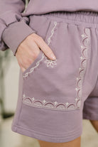 A Little Bit of Comfort Embroidered Top and Bottom Set in Dusty Mauve - Charming Charlie