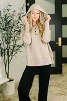 A Million Different Reasons Hooded Pullover in Ash Mocha - Charming Charlie