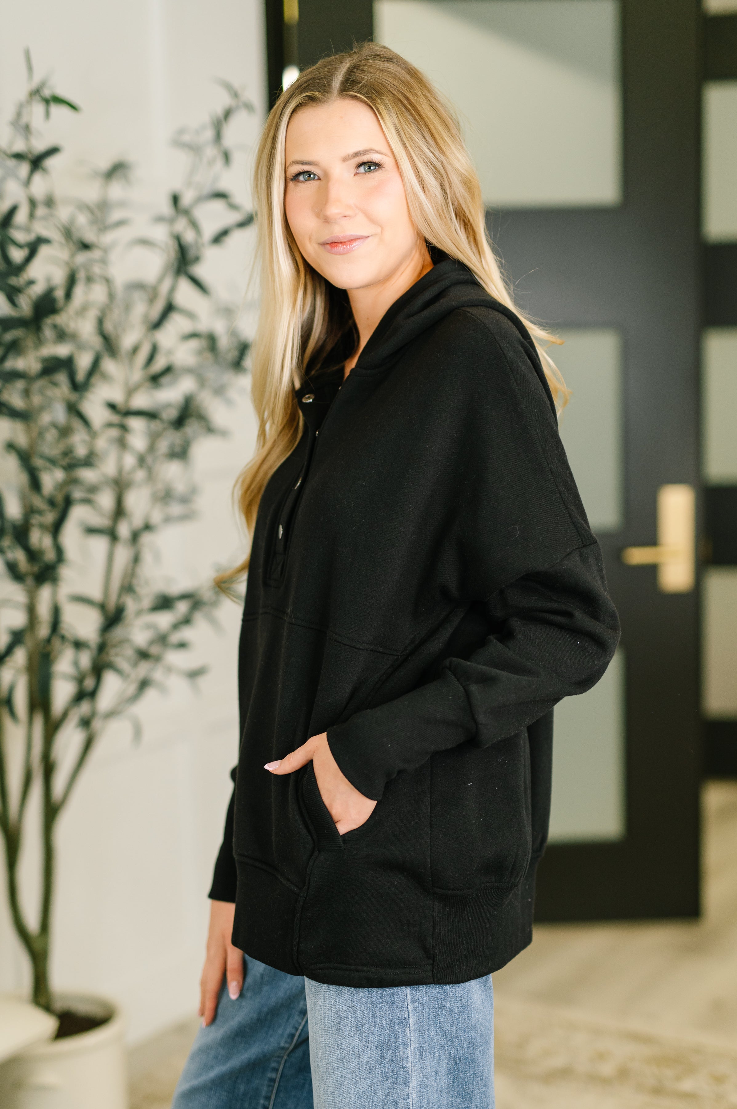 A Million Different Reasons Hooded Pullover in Black - Charming Charlie