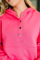 A Million Different Reasons Hooded Pullover in Fuchsia - Charming Charlie