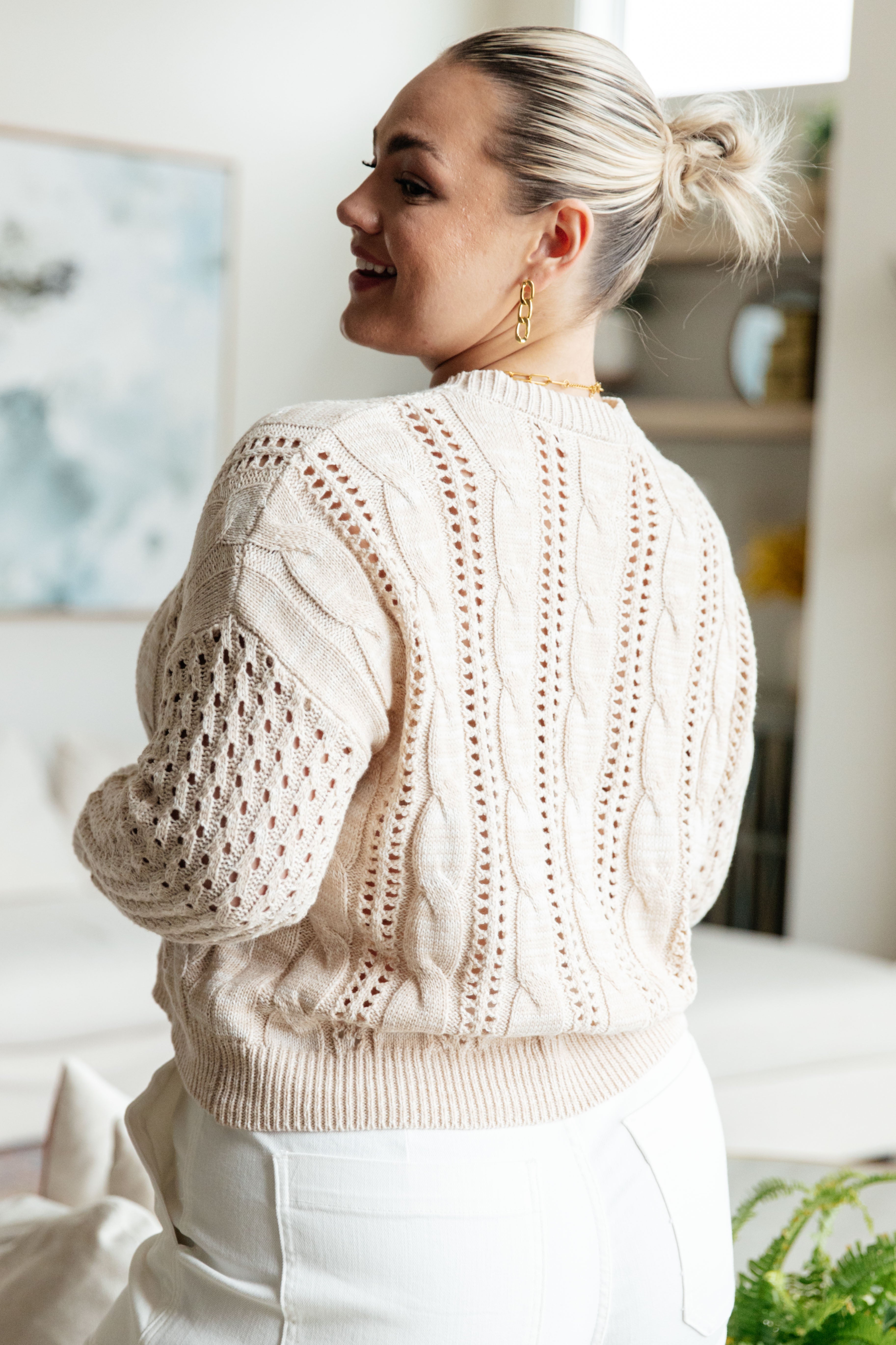 A Note of Thanks Cable Knit Sweater - Charming Charlie