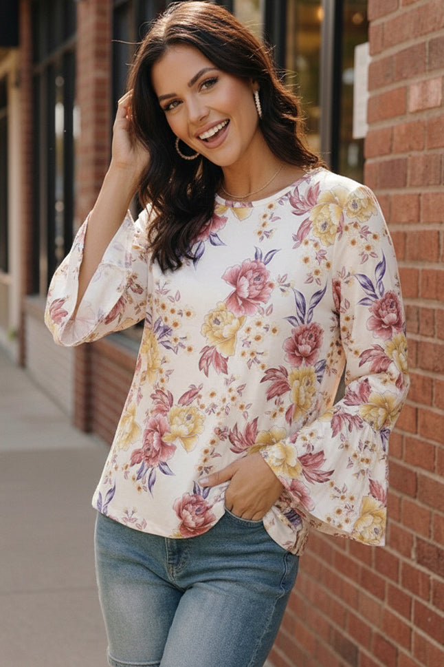 Blossom Lane Bell Sleeve Top - Charming Charlie