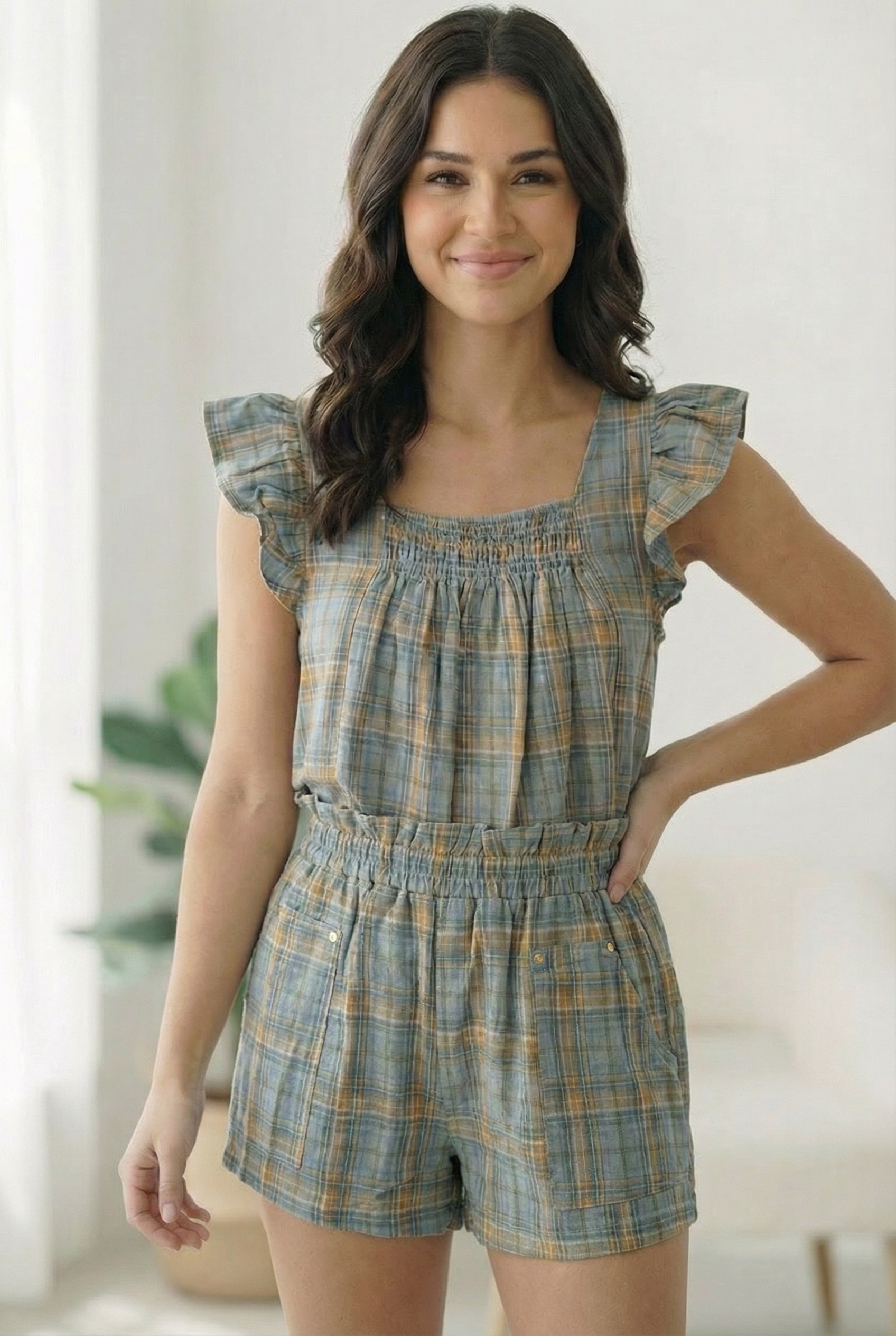 A Country Weekend Blue Plaid Set - Charming Charlie