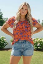 Rust Bloom Ruffle Top - Charming Charlie