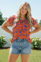 Rust Bloom Ruffle Top - Charming Charlie