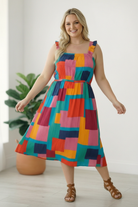 Pop Art Patchwork Midi Dress - Charming Charlie