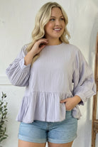 With Gentle Grace Lavender Cotton Blouse - Charming Charlie