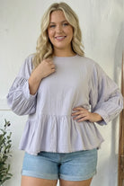 With Gentle Grace Lavender Cotton Blouse - Charming Charlie