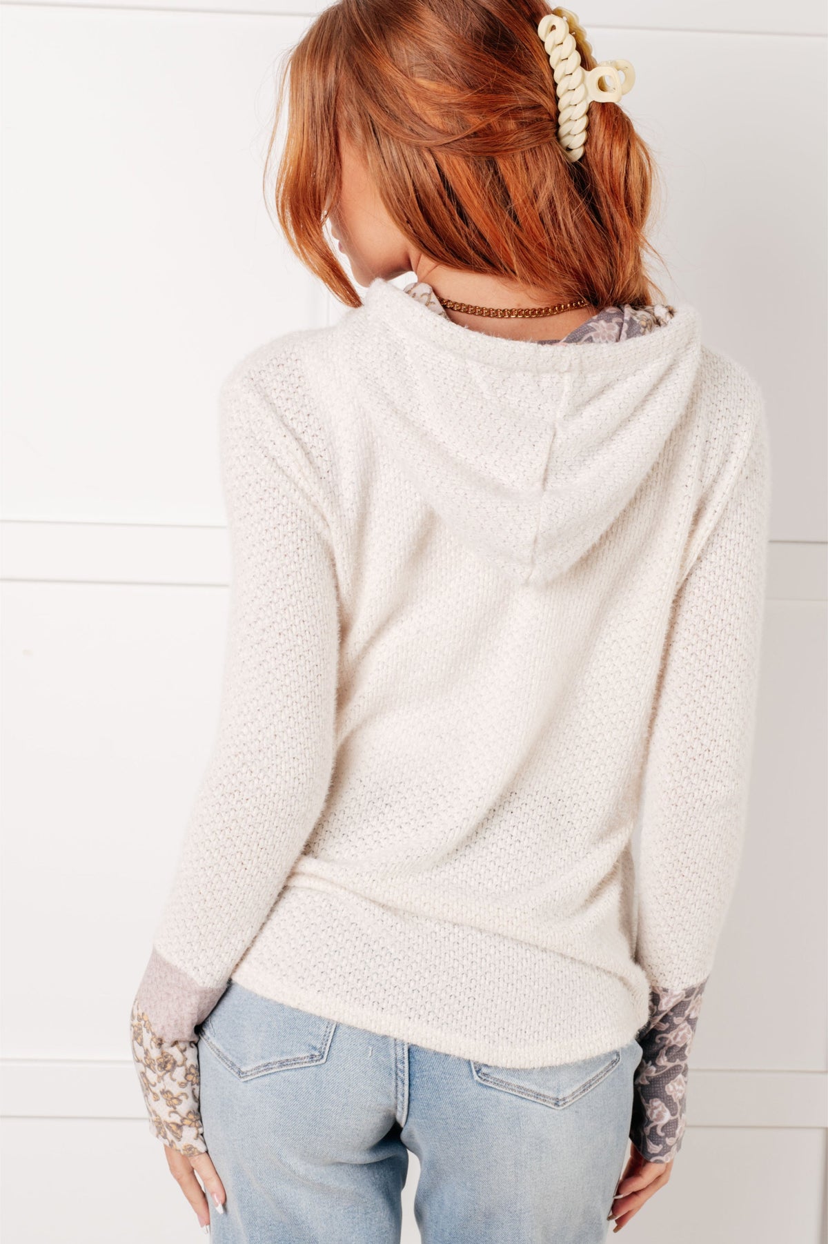 A Tad Chilly Waffle Knit Hoodie - Charming Charlie