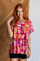 Flit About Floral Top in Pink - Charming Charlie