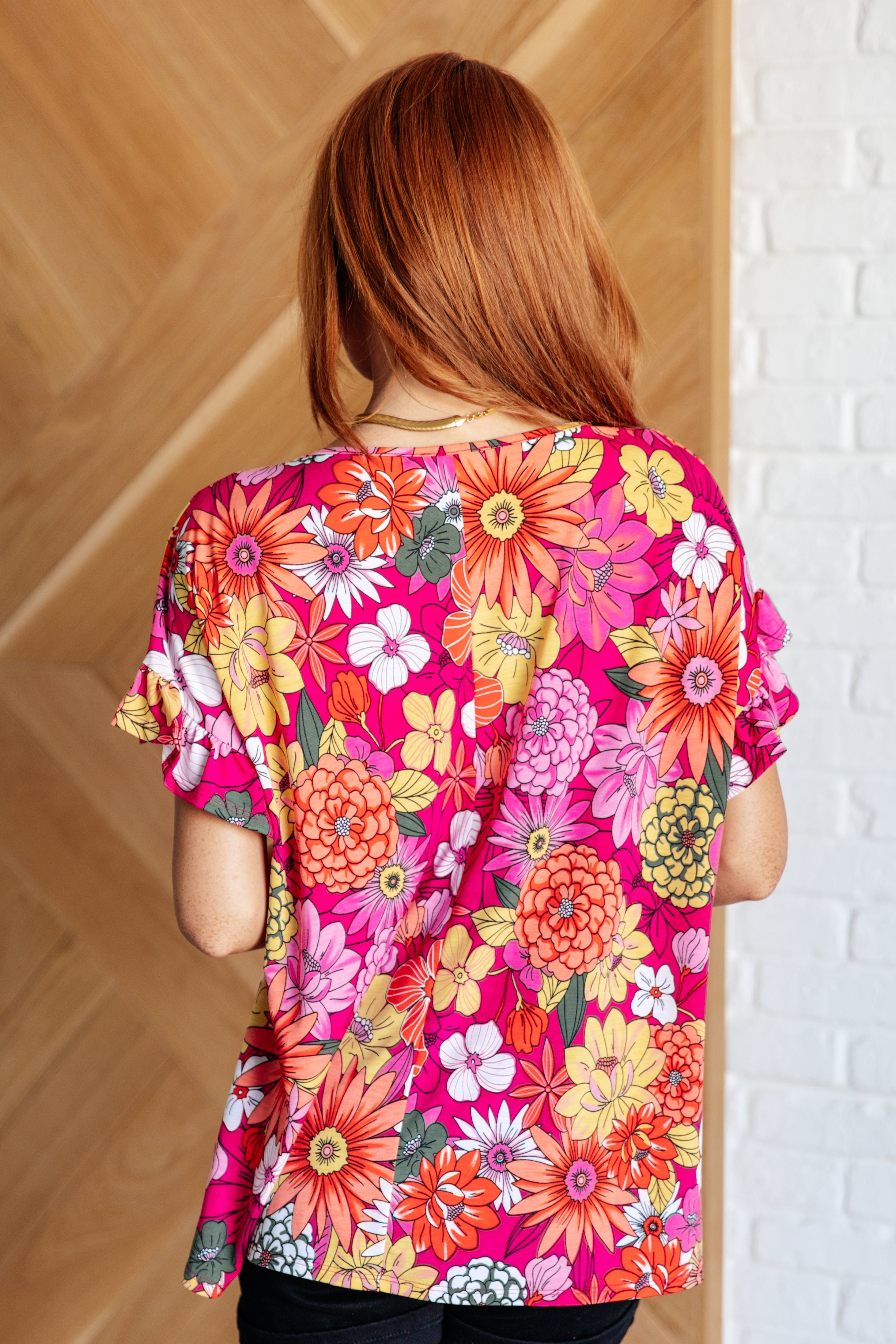 Flit About Floral Top in Pink - Charming Charlie