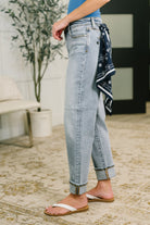 Alex Mid Rise Boyfriend Jean with Bandana Loop - Charming Charlie