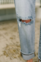 Alex Mid Rise Boyfriend Jean with Bandana Loop - Charming Charlie