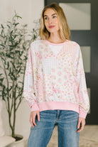 A Little Bias Printed Patchwork Top - Charming Charlie