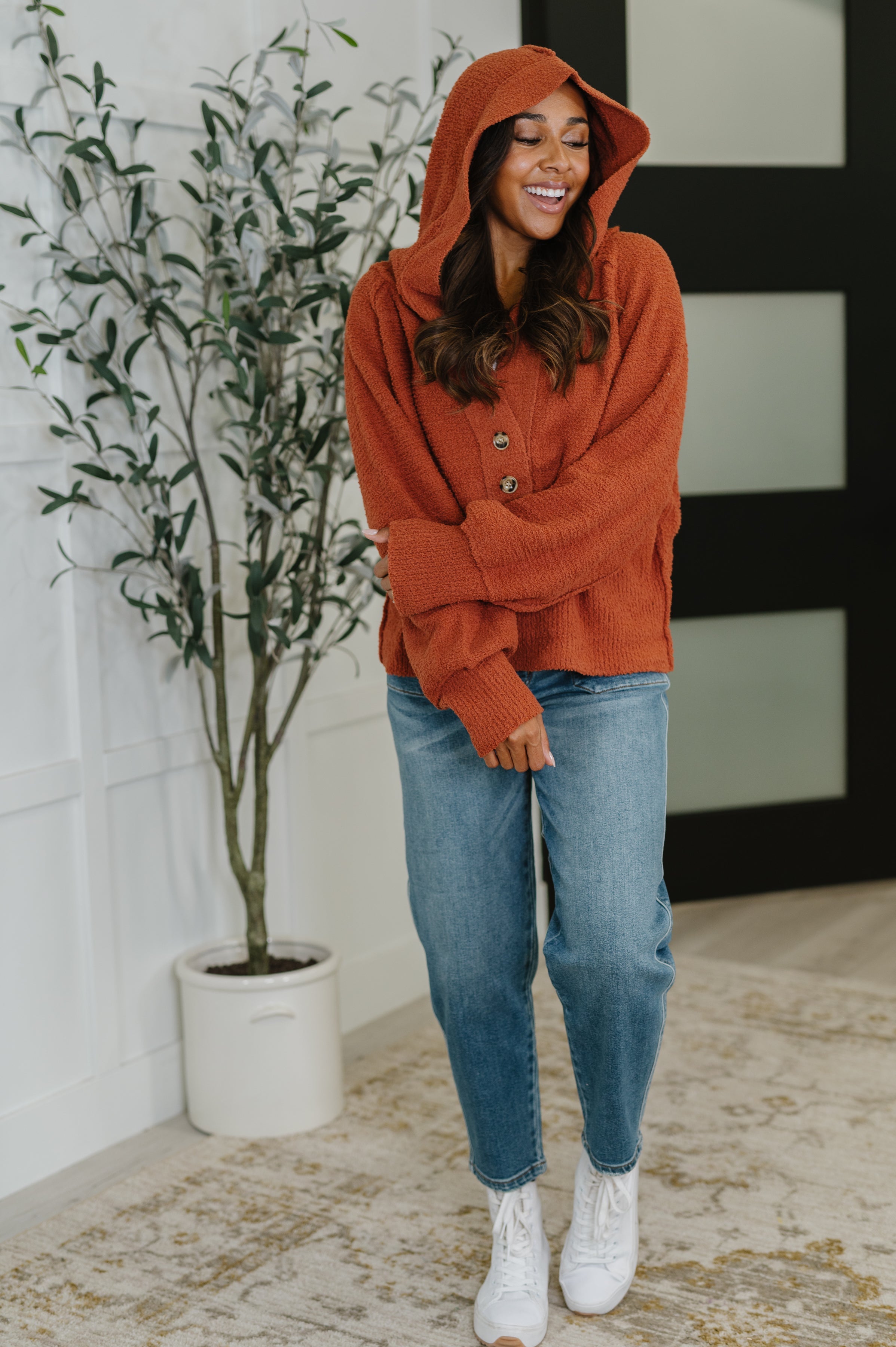 All For Me Henley Sweater - Charming Charlie