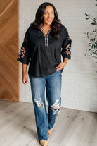 All In Me Embroidered V-Neck Blouse - Charming Charlie