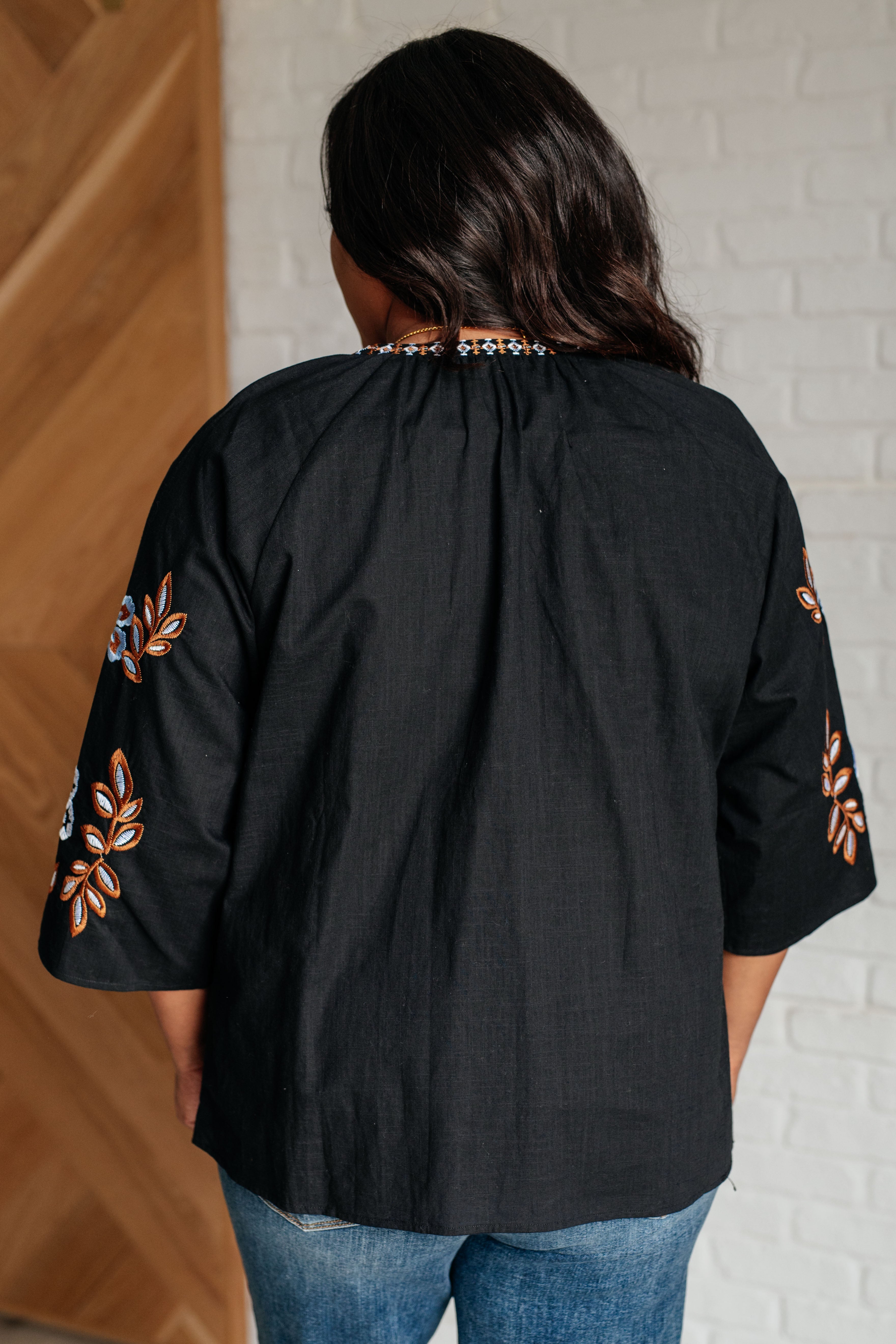 All In Me Embroidered V-Neck Blouse - Charming Charlie