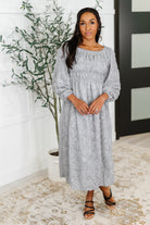 All Is Well Dress In Opal Gray - Charming Charlie