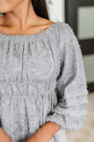 All Is Well Dress In Opal Gray - Charming Charlie