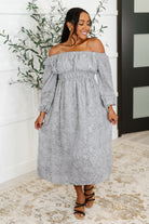 All Is Well Dress In Opal Gray - Charming Charlie