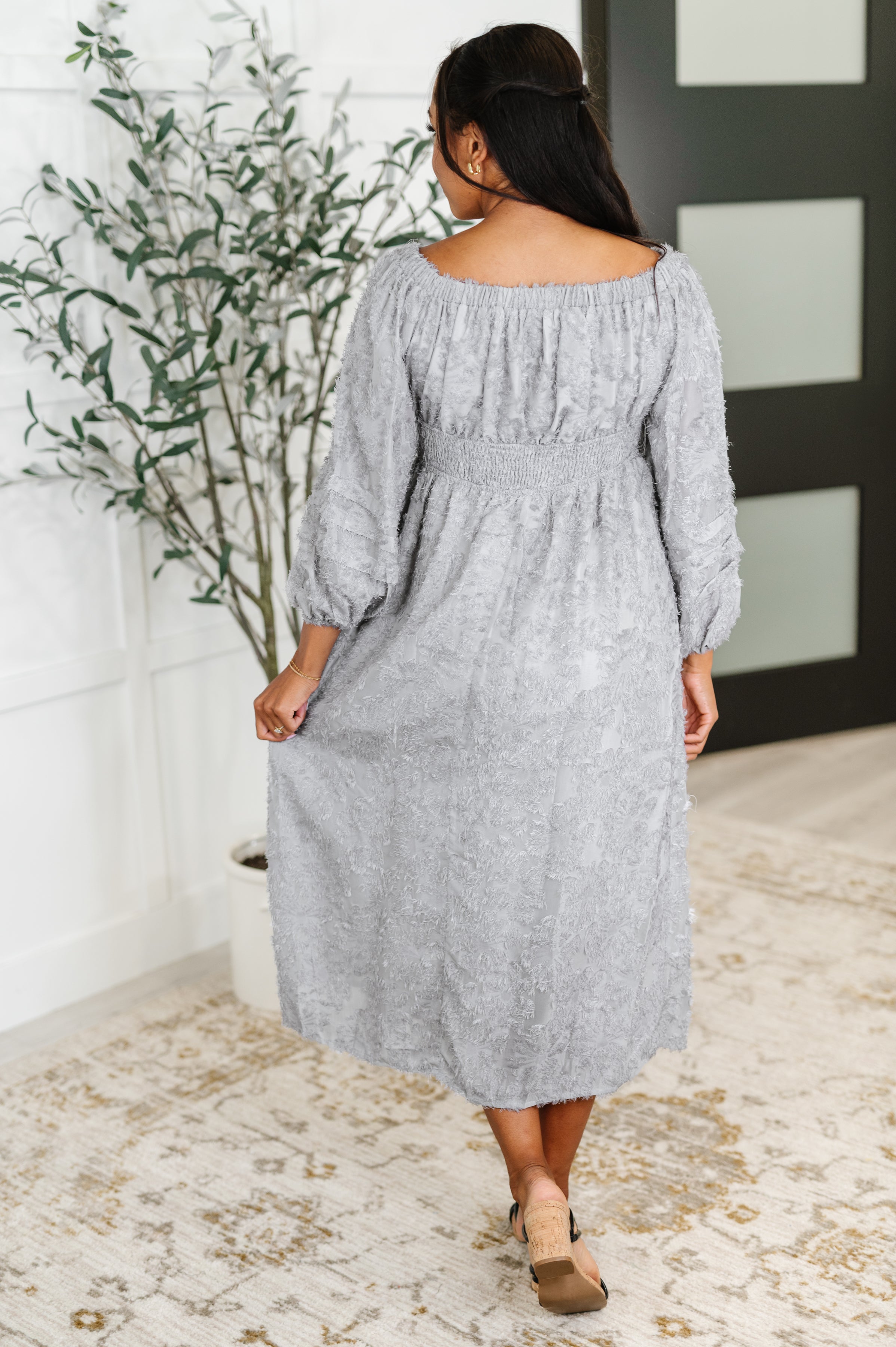 All Is Well Dress In Opal Gray - Charming Charlie