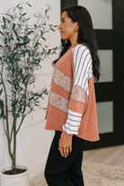 All Over the Place Color Block Relaxed Pullover - Charming Charlie