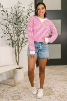 Almost Therapeutic Drop Shoulder Pullover in Candy Pink - Charming Charlie
