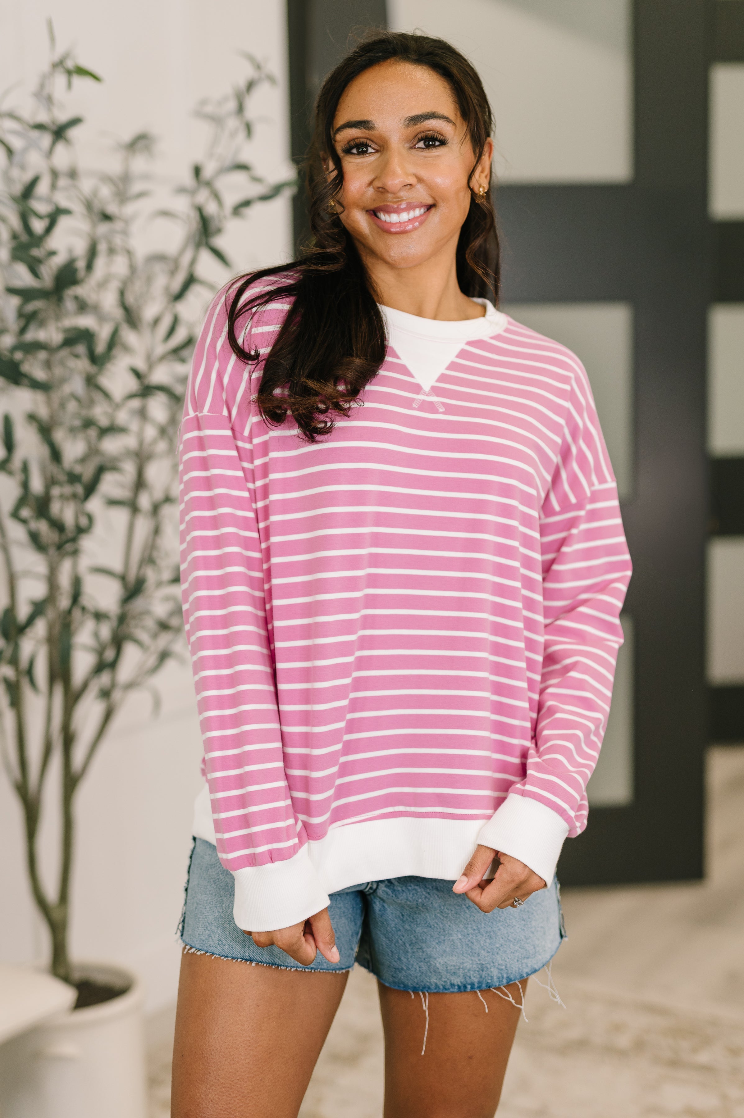Almost Therapeutic Drop Shoulder Pullover in Candy Pink - Charming Charlie