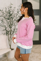 Almost Therapeutic Drop Shoulder Pullover in Candy Pink - Charming Charlie