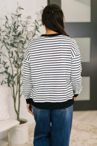 Almost Therapeutic Drop Shoulder Pullover in White and Black - Charming Charlie