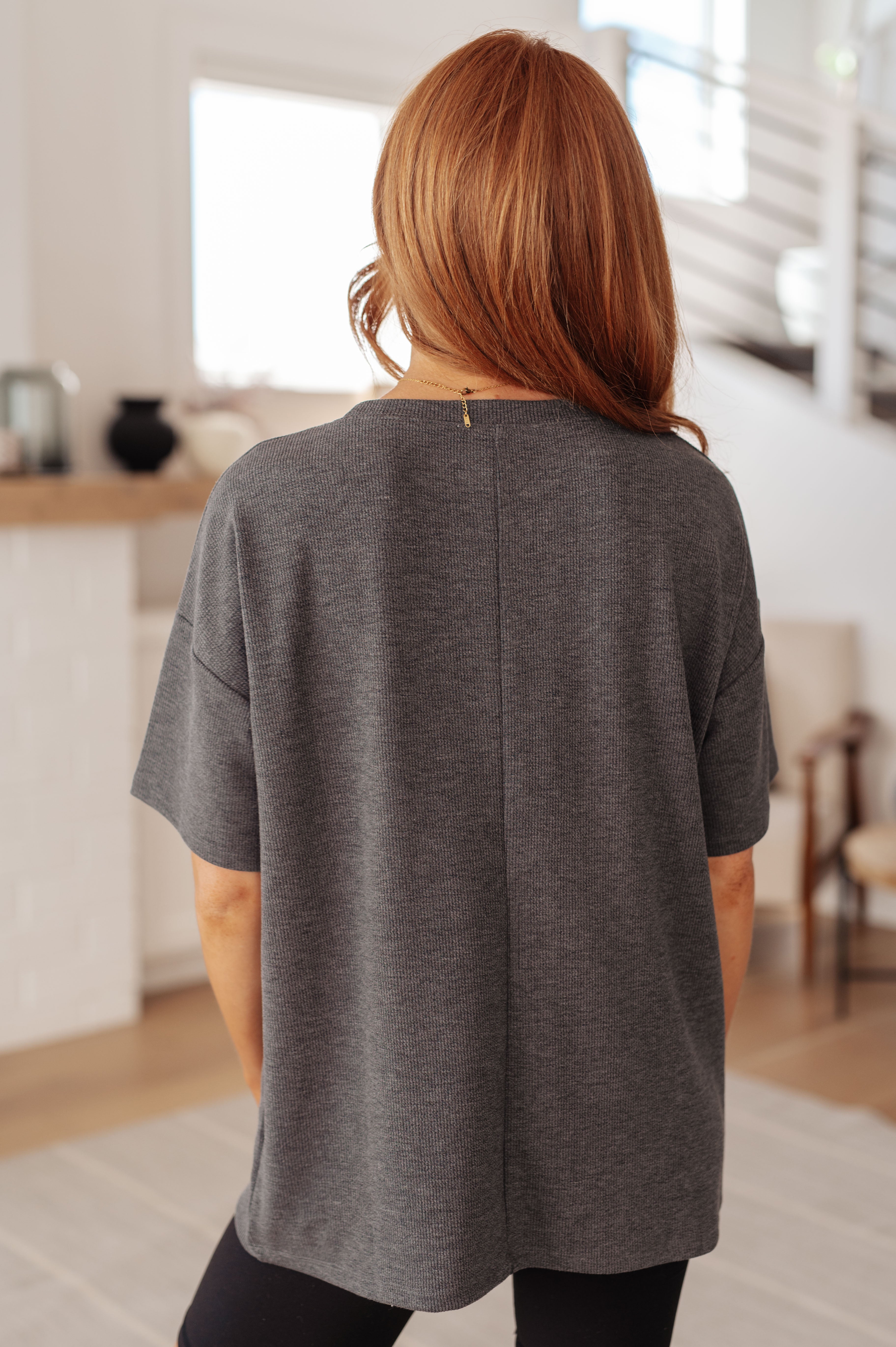 Always Enough Graphic Tee in Charcoal - Charming Charlie