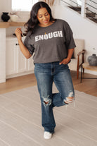 Always Enough Graphic Tee in Charcoal - Charming Charlie