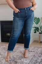 Amber Cuffed Slim Fit Dark Wash Jeans - Charming Charlie