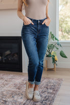 Amber Cuffed Slim Fit Dark Wash Jeans - Charming Charlie