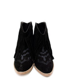 Amos Fringe Ankle Bootie in Black Suede - Charming Charlie
